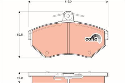 Fékbetét készlet TRW GDB1437 for VW, SEAT, SKODA, AUDI