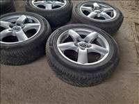  5x112 lyukosztású 16" újszerű alufelni, rajta 205/55 használt négyévszakos gumi gumi 