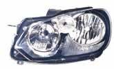 Volkswagen Golf VI. 2008.10.01-2012.09.30 utángyártott új bal első fényszóró H7/H15 fekete házas Hella tip. (motorral) DEPO 5k1941005s