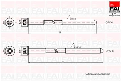 FAI AutoParts B1625 - hengerfejcsavar készlet FIAT IVECO UAZ