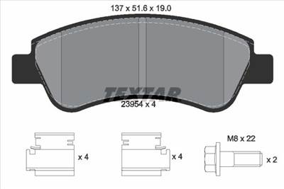Fékbetét készlet TEXTAR 2395401 for PEUGEOT, CITROËN, OPEL, DS, …