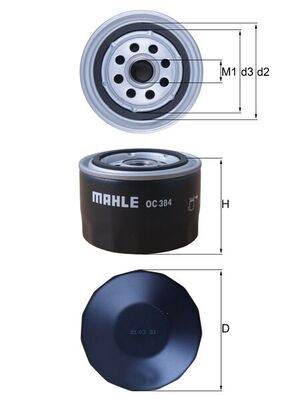 MAHLE OC 384 - olajszűrő ALPINE ARO AUTOBIANCHI CHEVROLET DACIA DATSUN FORD IZH LADA LANCIA LOTUS PA