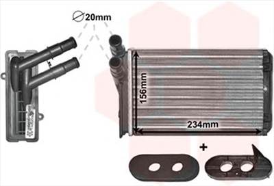VAN WEZEL 58006060 - Hőcserélő, belső tér fűtés AUDI SEAT SKODA VW