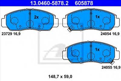 ATE 13.0460-5878.2 - fékbetét HONDA