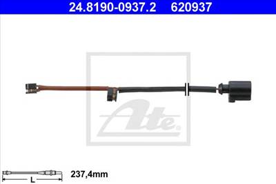 ATE 24.8190-0937.2 - fékbetét kopásjelző AUDI PORSCHE