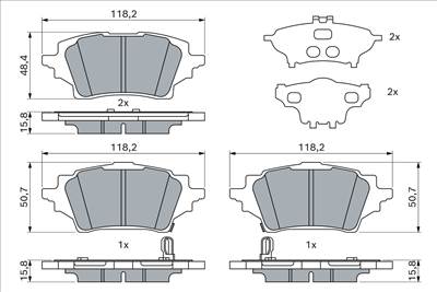 BOSCH 0 986 424 911 - fékbetétkészlet, tárcsafék MAZDA SUZUKI TOYOTA