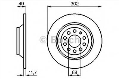 BOSCH 0 986 479 257 - féktárcsa AUDI
