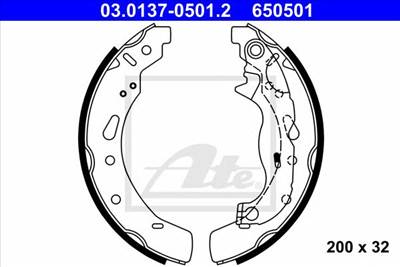ATE 03.0137-0501.2 - fékpofakészlet MAZDA