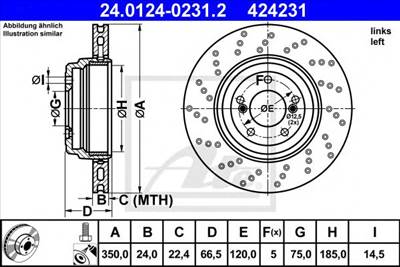 ATE 24.0124-0231.2 - féktárcsa BMW