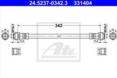 ATE 24.5237-0342.3 - fékcső MERCEDES-BENZ