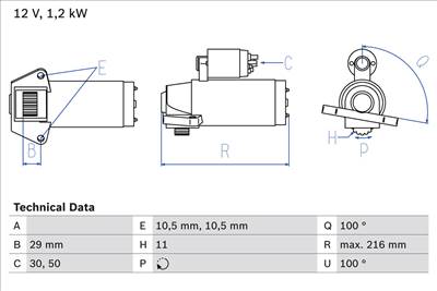 BOSCH 0 986 028 010 - önindító FORD