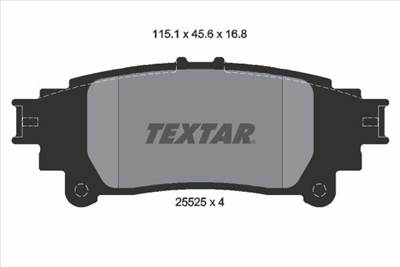Fékbetét készlet TEXTAR 2552501 for LEXUS, TOYOTA