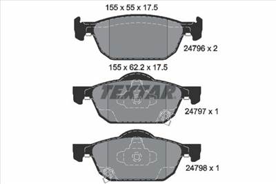 Fékbetét készlet TEXTAR 2479601 for HONDA