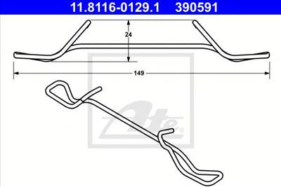 ATE 11.8116-0129.1 - Rugó, féknyereg CHEVROLET CITROËN DAEWOO JAGUAR OPEL PEUGEOT VAUXHALL