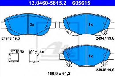 ATE 13.0460-5615.2 - fékbetét TOYOTA