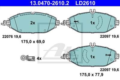 ATE 13.0470-2610.2 - fékbetét MERCEDES-BENZ