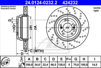 ATE 24.0124-0232.2 - féktárcsa BMW
