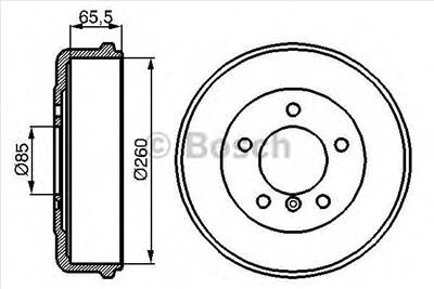 BOSCH 0 986 477 038 - fékdob MERCEDES-BENZ PUCH