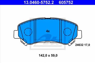 ATE 13.0460-5752.2 - fékbetét NISSAN SUZUKI