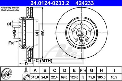 ATE 24.0124-0233.2 - féktárcsa BMW