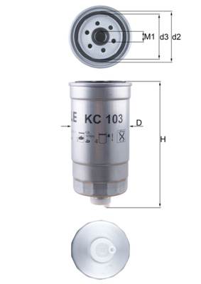 MAHLE KC 103 - Üzemanyagszűrő ALFA ROMEO FIAT LANCIA