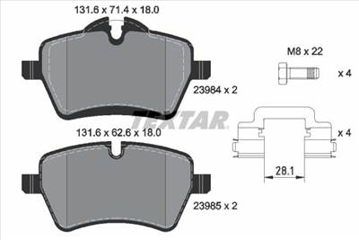 Fékbetét készlet TEXTAR 2398404 for MINI