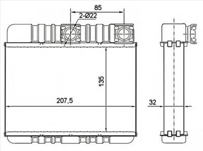NRF 54277 - Hőcserélő, belső tér fűtés BMW