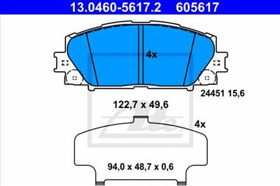 ATE 13.0460-5617.2 - fékbetét LEXUS TOYOTA