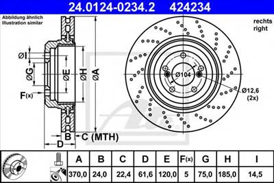 ATE 24.0124-0234.2 - féktárcsa BMW