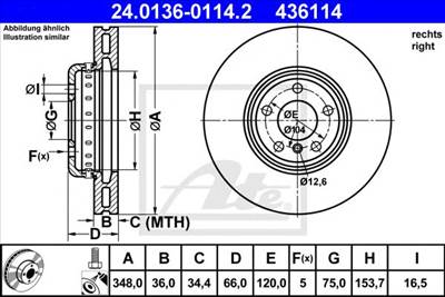 ATE 24.0136-0114.2 - féktárcsa BMW