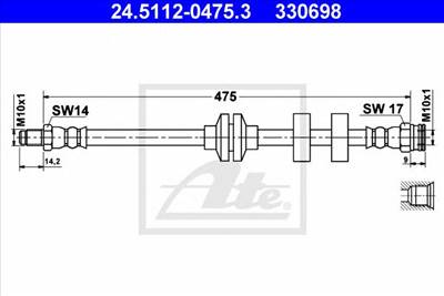 ATE 24.5112-0475.3 - fékcső FIAT
