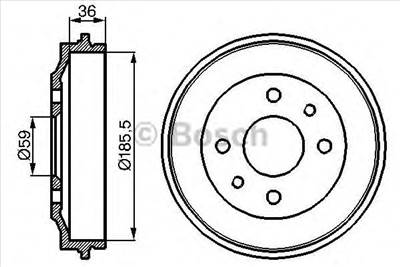 BOSCH 0 986 477 055 - fékdob ABARTH AUTOBIANCHI FIAT INNOCENTI LANCIA SEAT