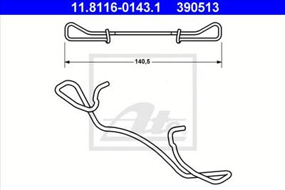 ATE 11.8116-0143.1 - Rugó, féknyereg AUDI FORD JAGUAR PEUGEOT SAAB SEAT SKODA VW