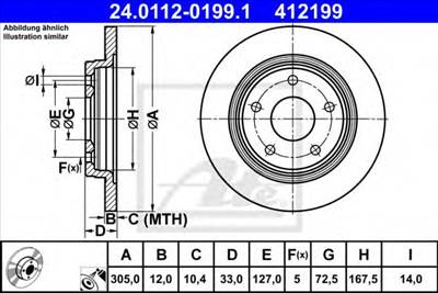 ATE 24.0112-0199.1 - féktárcsa FIAT