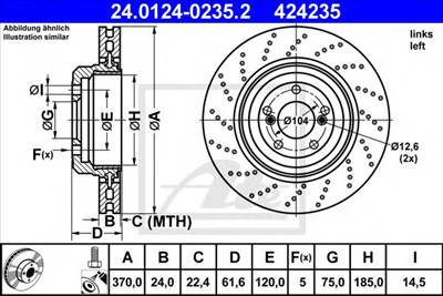 ATE 24.0124-0235.2 - féktárcsa BMW