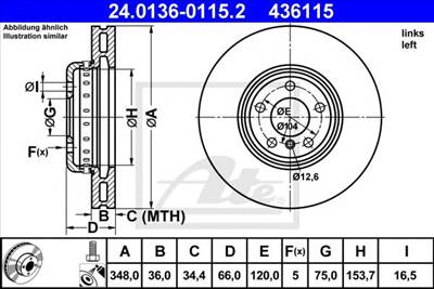 ATE 24.0136-0115.2 - féktárcsa BMW