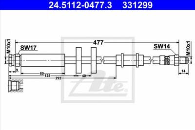 ATE 24.5112-0477.3 - fékcső CITROËN FIAT PEUGEOT