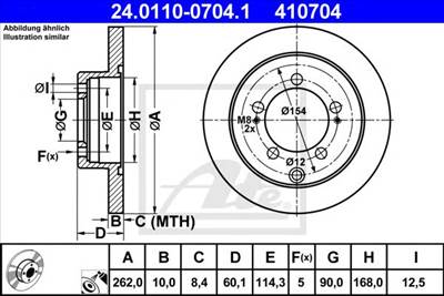 ATE 24.0110-0704.1 - féktárcsa MITSUBISHI