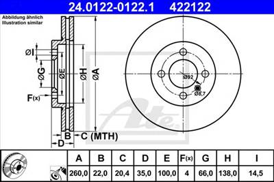 ATE 24.0122-0122.1 - féktárcsa BMW