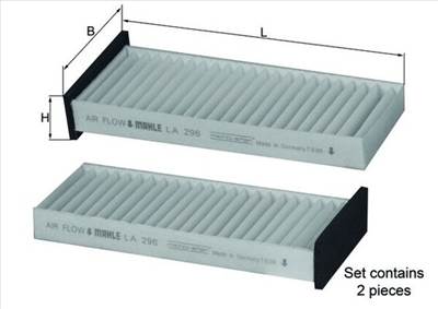 MAHLE LA 296/S - pollenszűrő MITSUBISHI