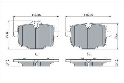 BOSCH 0 986 424 922 - fékbetétkészlet, tárcsafék BMW