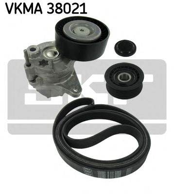 SKF VKMA 38021 - hosszbordás szíj készlet MERCEDES-BENZ