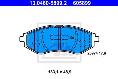 ATE 13.0460-5899.2 - fékbetét CHEVROLET DAEWOO