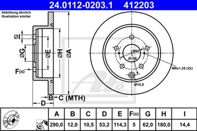 ATE 24.0112-0203.1 - féktárcsa TOYOTA