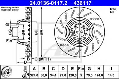 ATE 24.0136-0117.2 - féktárcsa BMW