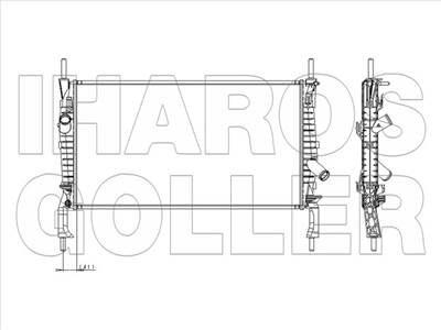 Ford Transit Connect-Tourneo 2006-2009 - Vízhűtő 670x368x26mm háló Nissens