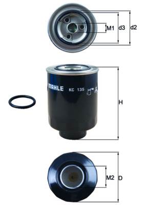MAHLE KC 135D - Üzemanyagszűrő FORD FORD ASIA / OZEANIA MITSUBISHI TOYOTA