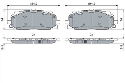 BOSCH 0 986 424 429 - fékbetétkészlet, tárcsafék AUDI BENTLEY CUPRA