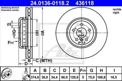 ATE 24.0136-0118.2 - féktárcsa BMW