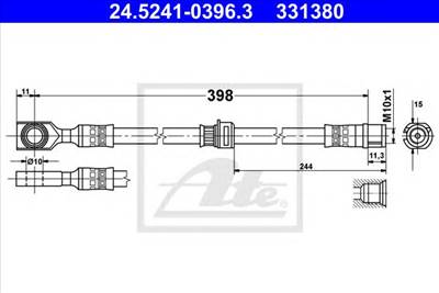 ATE 24.5241-0396.3 - fékcső CHEVROLET OPEL VAUXHALL